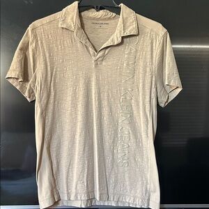 Calvin Klein Jeans Men's Tan Polo Shirt